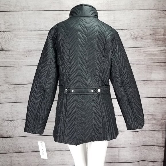 NEW Via Spiga M Cargo Zig Zag Quilted Zip up Jacket Black - Picture 7 of 15